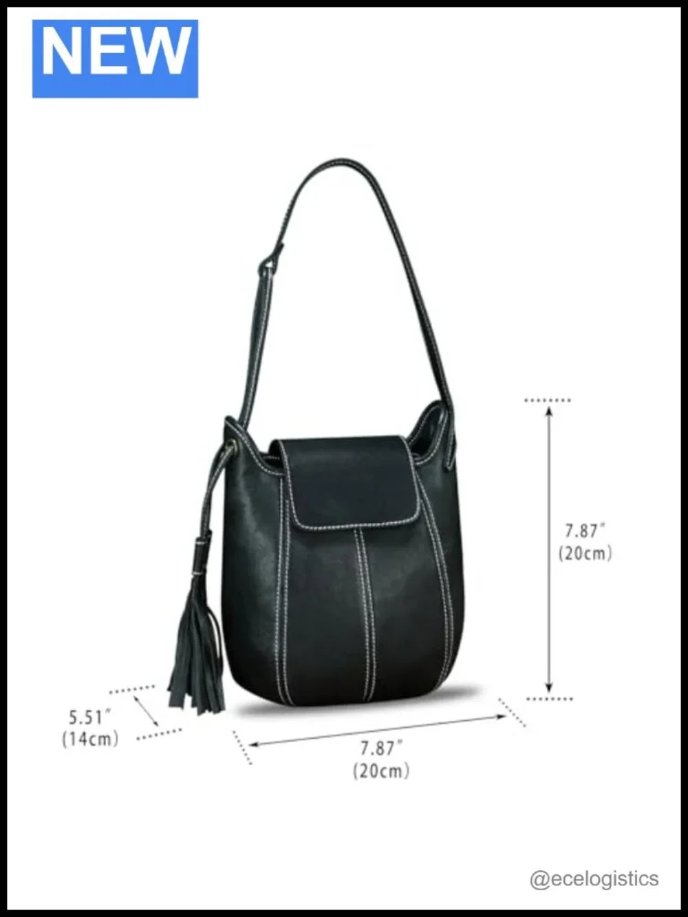 Genuine Leather Hobo Satchel Purse with Tassel